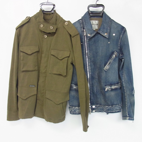 実際に弊社で買取させて頂いたBUFFALO BOBS/バッファローボブズ M-43 フィールドジャケット/ミックデニム デニムライダース 2点セット