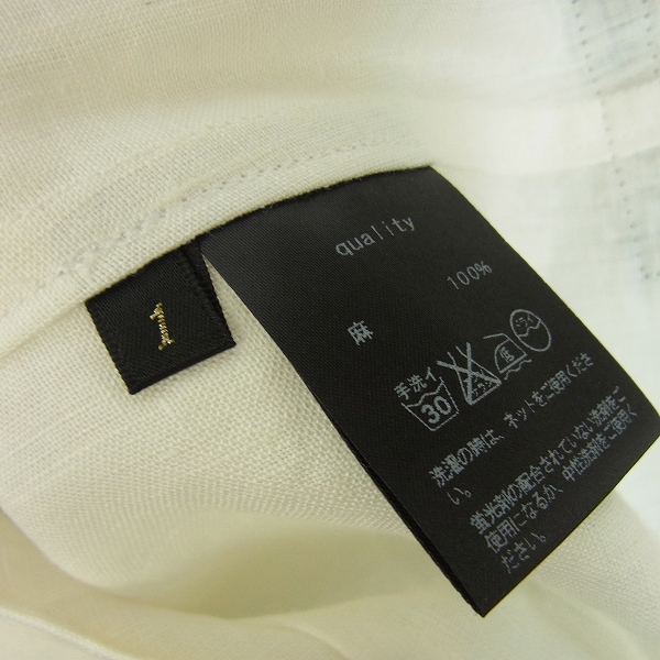 実際に弊社で買取させて頂いたdrestripドレストリップ 半袖リネンシャツ アイボリー系 1の画像 9枚目