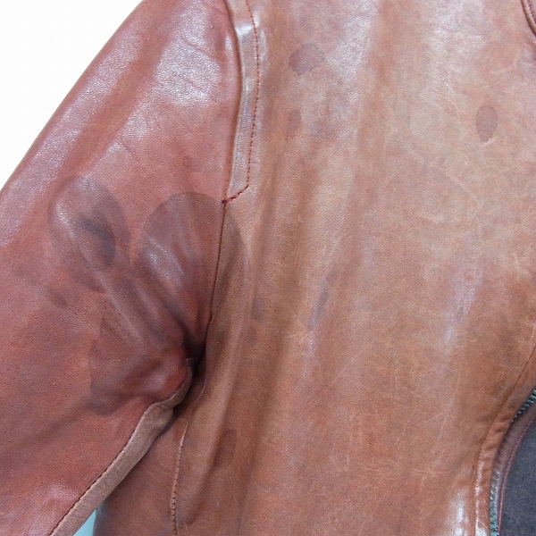 実際に弊社で買取させて頂いたBACKLASH/バックラッシュ ジャパンホースレザーシングルライダース 1367-02/Sの画像 5枚目