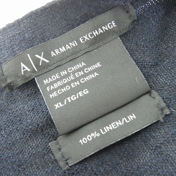 実際に弊社で買取させて頂いた【未使用】ARMANI EXCHANGE/アルマーニエクスチェンジ LINEN SIMPLE STRIPE V-NECK SWEATER 3YZM1N-ZMG1Z/XLの画像 2枚目