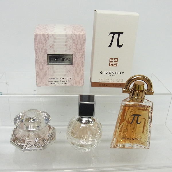 実際に弊社で買取させて頂いたジミーチュウ EDT 40ml/ジル バイ ジルスチュアート EDT 30ml/ジバンシィ π パイ EDT 30ml 3点セット