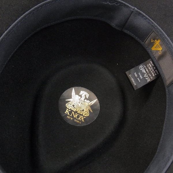 実際に弊社で買取させて頂いたCA4LA/カシラ KNOX/ノックス ウール 100% 中折ハット ブラック NOX00112の画像 4枚目