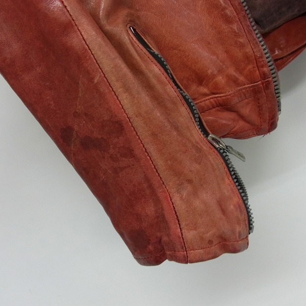 実際に弊社で買取させて頂いたBACKLASH/バックラッシュ ジャパンホースレザーシングルライダース 1367-02/Sの画像 6枚目