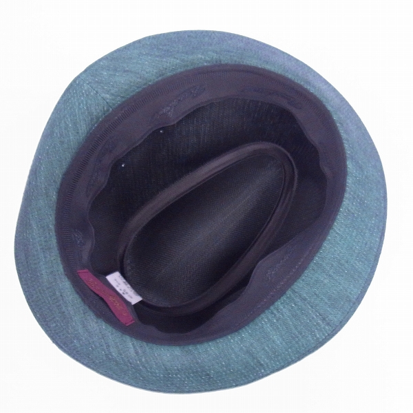 実際に弊社で買取させて頂いたBorsalino/ボルサリーノ 中折れハット グリーン 日本製 58㎝の画像 3枚目