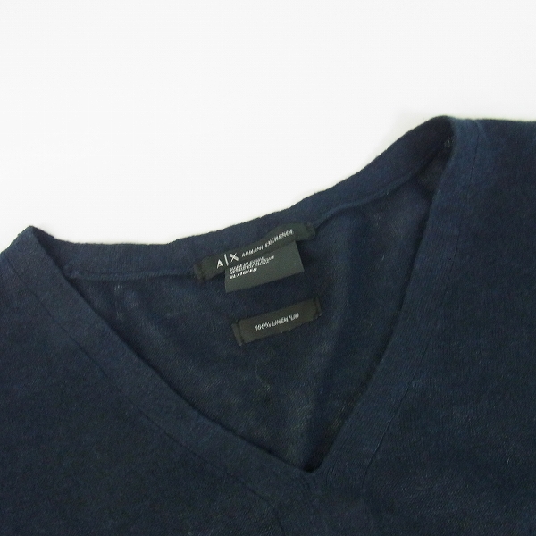 実際に弊社で買取させて頂いた【未使用】ARMANI EXCHANGE/アルマーニエクスチェンジ LINEN SIMPLE STRIPE V-NECK SWEATER 3YZM1N-ZMG1Z/XLの画像 5枚目