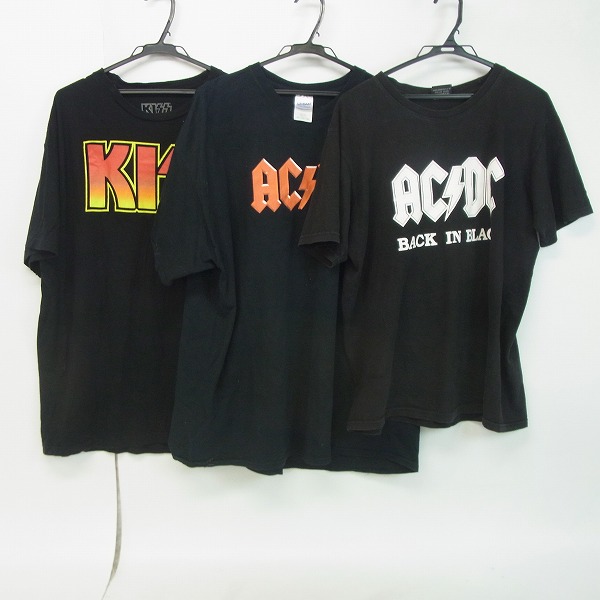 実際に弊社で買取させて頂いたACDC/KISS バンドTシャツ ロゴプリント等 3点セット