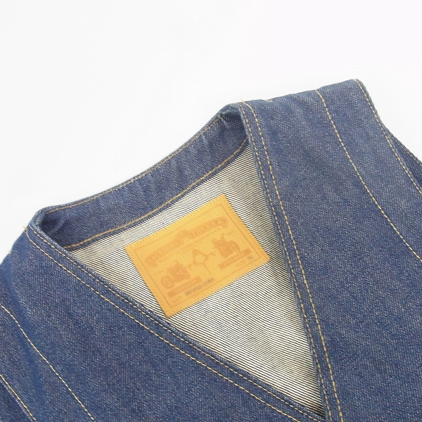 実際に弊社で買取させて頂いたBACKBONE THE USA/バックボーン センターボタン デニムベスト/36の画像 5枚目