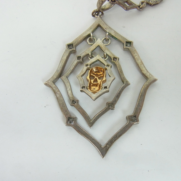 実際に弊社で買取させて頂いた【証明書】Loree Rodkin/ローリーロドキン スカルモチーフペンダント/ネックレスチェーン K18×SV925 2点セットの画像 2枚目