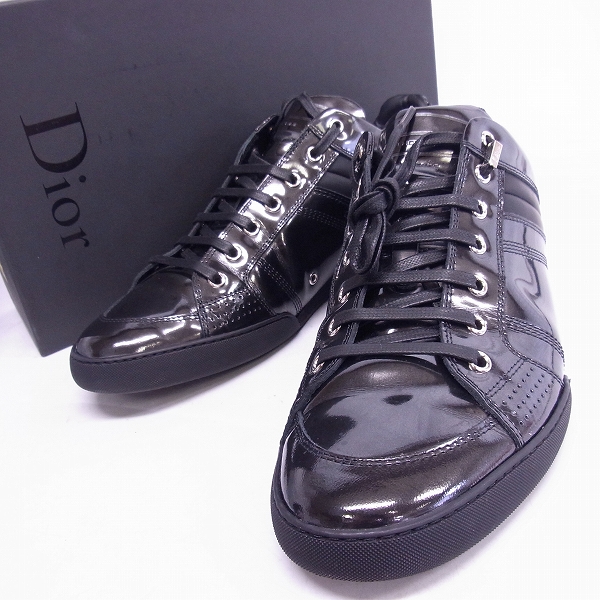 実際に弊社で買取させて頂いたDior HOMME/ディオールオム B18 エナメル レザー スニーカー 3SN002XIB/43