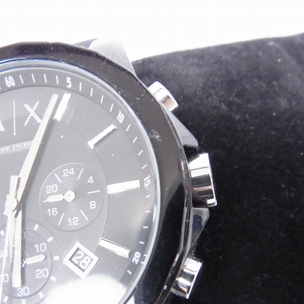 実際に弊社で買取させて頂いたARMANI EXCHANGE/アルマーニエクスチェンジ 腕時計 オールブラック/ラバーベルト/SS AX1326の画像 6枚目
