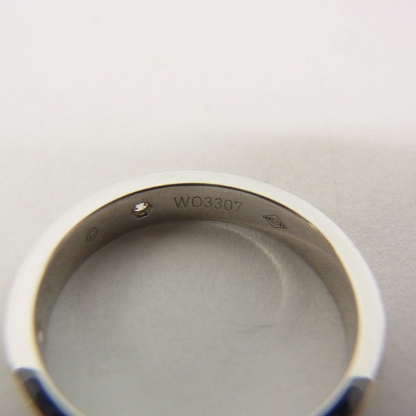 実際に弊社で買取させて頂いたCartier/カルティエ PT950/ダイヤモンド2石 エングレーブドリング #49 総重量 4.6ｇ/9号の画像 4枚目