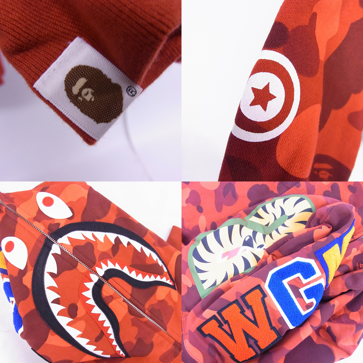 A BATHING APE/アベイシングエイプ サルカモ柄 SHARK FULL ZIP HOODIE