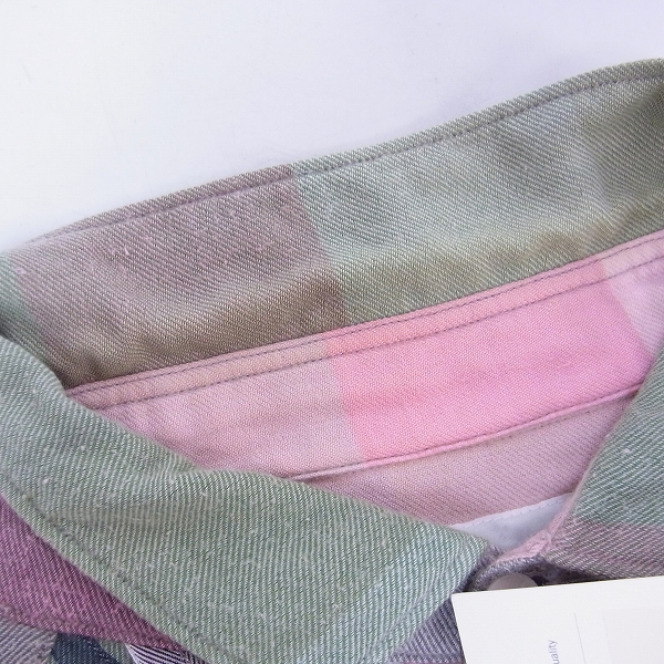 実際に弊社で買取させて頂いたkolor/カラー シルク混 ストライプ柄 長袖シャツ 11SCM-B07112/1の画像 7枚目