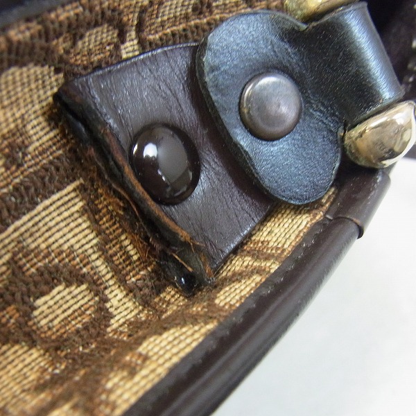 実際に弊社で買取させて頂いたChristian Dior/ディオール CDロゴ トロッター柄 キャンバスショルダーバッグの画像 8枚目