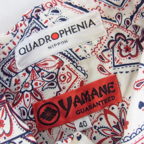 実際に弊社で買取させて頂いたEVISU/エヴィス QUADROPHENIA 花柄 総柄 半袖シャツ/40の画像 2枚目