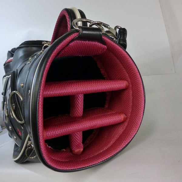 実際に弊社で買取させて頂いたLe coq sportif/ルコック レディースキャディバッグ QQL1066 8.5型(46インチ対応) ブラック/ピンクの画像 2枚目