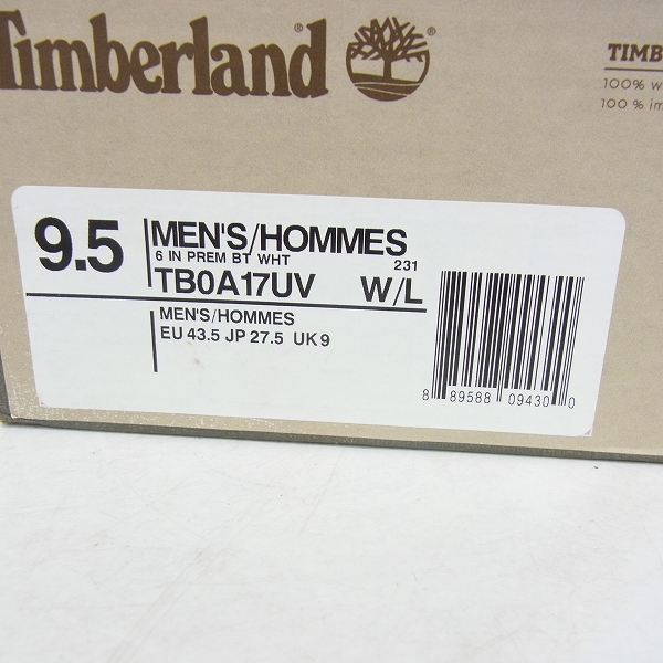 実際に弊社で買取させて頂いたTimberland/ティンバーランド 6インチ プレミアムブーツ TB0A17UV/9.5の画像 9枚目