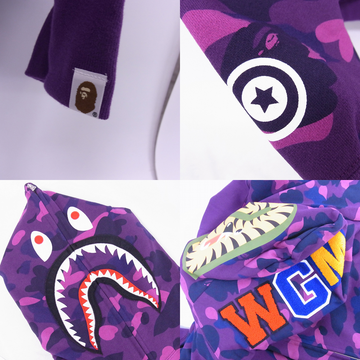 A BATHING APE/アベイシングエイプ サルカモ柄 SHARK FULL ZIP HOODIE