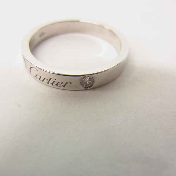 実際に弊社で買取させて頂いたCartier/カルティエ PT950/ダイヤモンド2石 エングレーブドリング #49 総重量 4.6ｇ/9号の画像 6枚目