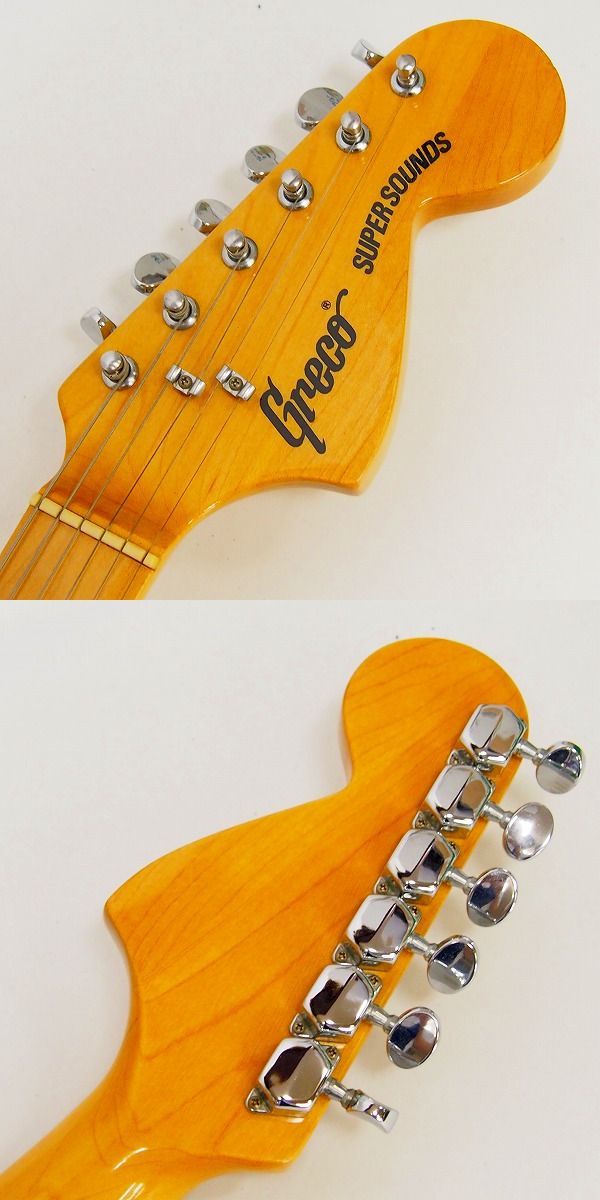 実際に弊社で買取させて頂いた★【型番不明】Greco/グレコ Super Sounds ストラトタイプ エレキギター ハードケース付の画像 1枚目