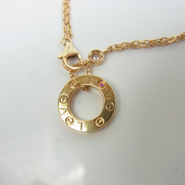 実際に弊社で買取させて頂いた【欠品有り】Cartier/カルティエ 750PG ダイヤ ラブサークル ネックレスの画像 1枚目