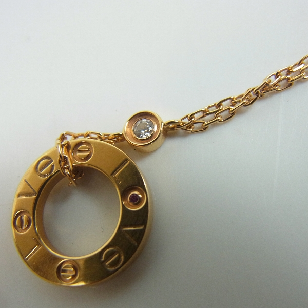 実際に弊社で買取させて頂いた【欠品有り】Cartier/カルティエ 750PG ダイヤ ラブサークル ネックレスの画像 7枚目