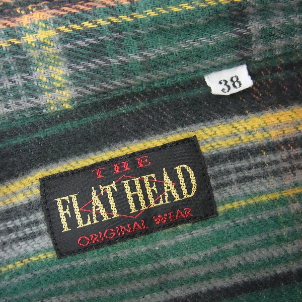 実際に弊社で買取させて頂いたTHE FLAT HEAD/フラットヘッド チェック ヘビーネルシャツ 38の画像 2枚目