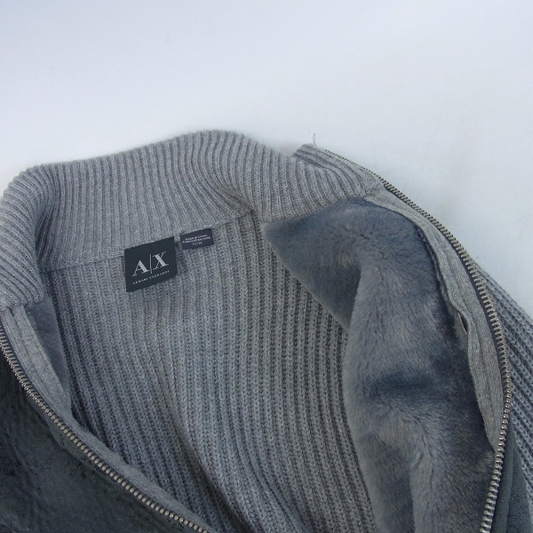 実際に弊社で買取させて頂いたARMANI EXCHANGE/アルマーニエクスチェンジ ニット 切替ブルゾンジャケット /XSの画像 4枚目