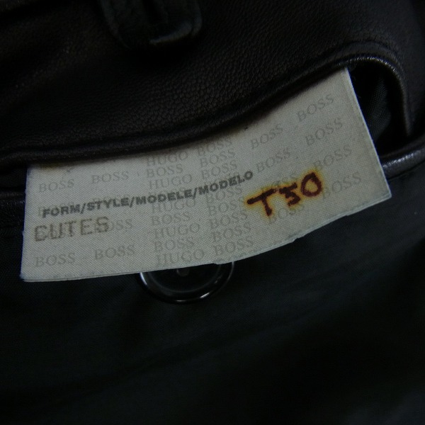 実際に弊社で買取させて頂いたBOSS HUGO BOSS/ボスヒューゴボス レザー コートの画像 4枚目