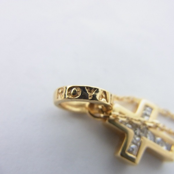 実際に弊社で買取させて頂いた【ギャラ付】ROYALORDER/ロイヤルオーダー 18K ダイヤモンドクロス K10YGチェーン付 総重量4.1gの画像 3枚目