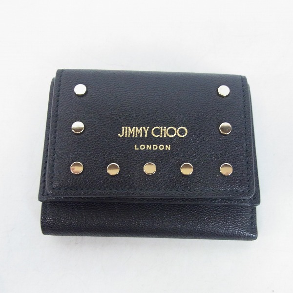 実際に弊社で買取させて頂いたJIMMY CHOO/ジミーチュウ 三つ折り レザー スタッズ 財布/ウォレット