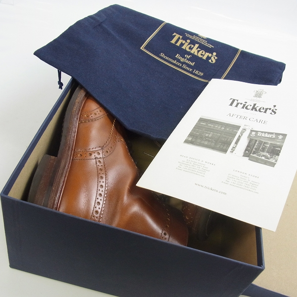 実際に弊社で買取させて頂いたTrickers/トリッカーズ ウィングチップ カントリーブーツ レザー ブラウン M2508/7.5の画像 8枚目