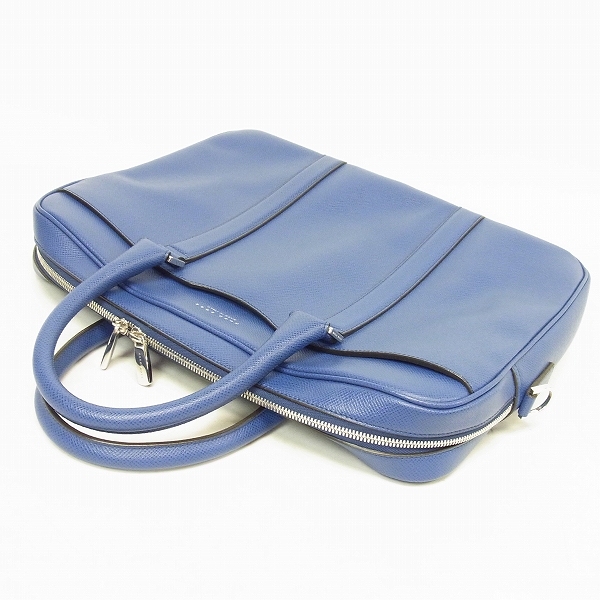 実際に弊社で買取させて頂いたHUGO BOSS/ヒューゴボス 2WAY レザーブリーフケース/ショルダーバッグ ブルー 50311731の画像 3枚目