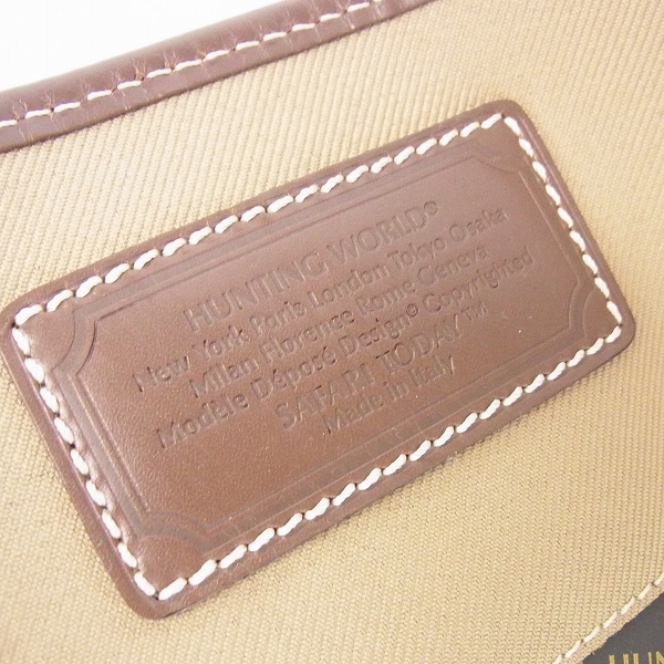 実際に弊社で買取させて頂いたHUNTING WORLD/ハンティングワールド キャンバス×レザー ショルダーバッグの画像 5枚目