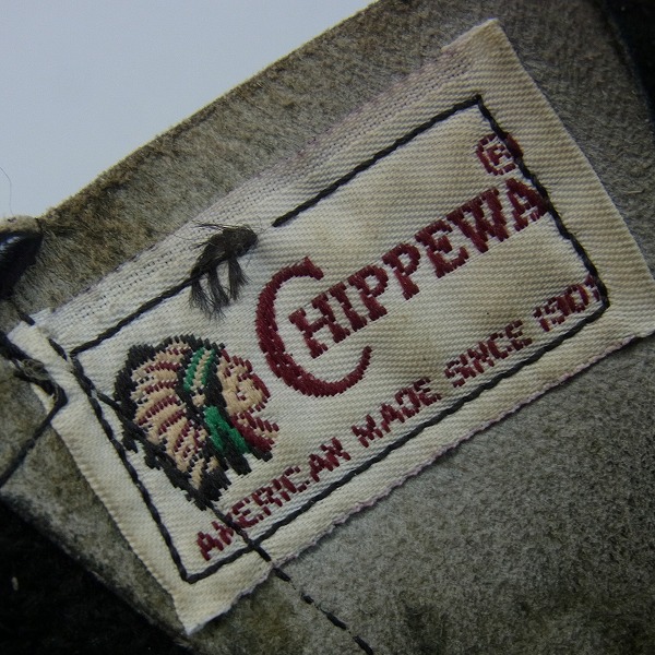 実際に弊社で買取させて頂いたCHIPPEWA/チペワ 90年代初期 白タグ レザー ロング エンジニアブーツ 27863/8の画像 9枚目