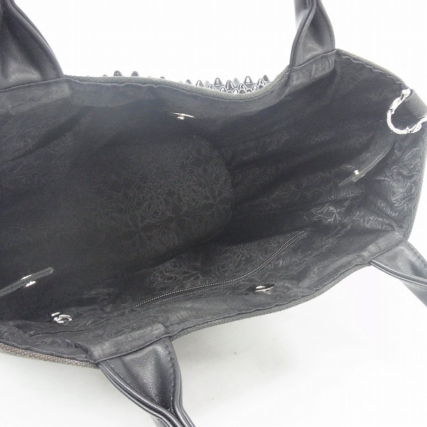 実際に弊社で買取させて頂いたDEALDESIGN/ディールデザイン スタッズ トートバック　ブラックの画像 4枚目