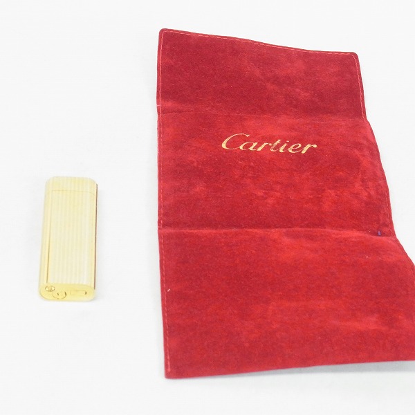 実際に弊社で買取させて頂いたCartier/カルティエ ガスライター ゴールド ストライプの画像 4枚目