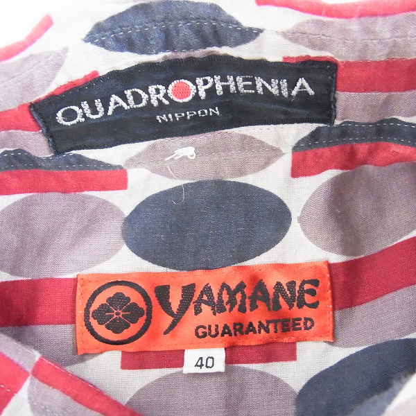 実際に弊社で買取させて頂いたEVISU/エヴィス QUADROPHENIA 総柄 水玉 半袖シャツ/40の画像 2枚目