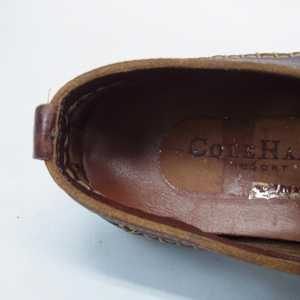 実際に弊社で買取させて頂いたCOLE HAAN/コールハン レザー バックルデザイン フラットソール シューズ ブラウン/8Mの画像 4枚目