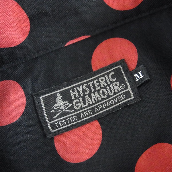 HYSTERIC GLAMOUR/ヒステリックグラマー DOT総柄 SEE NO EVIL刺繍 半袖