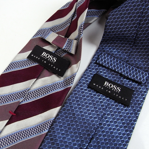 実際に弊社で買取させて頂いたHUGO BOSS/ヒューゴ ボス シルク ネクタイ 英国製/2点セットの画像 1枚目