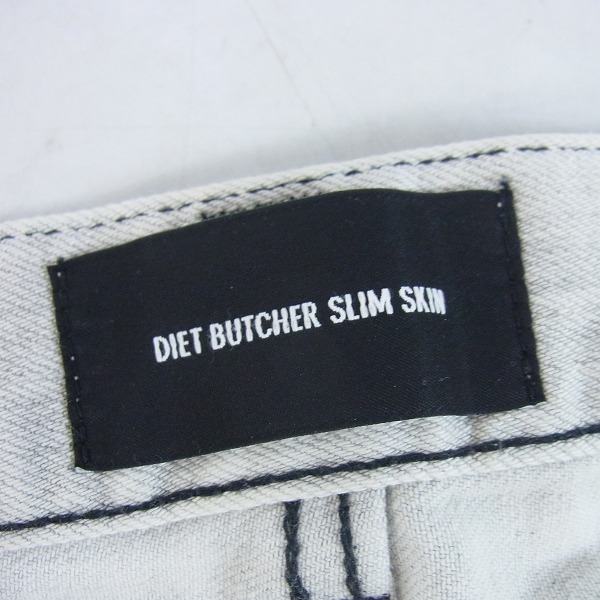 実際に弊社で買取させて頂いたDIET BUTCHER SLIM SKIN/ダイエットブッチャースリムスキン 16SS BEAT BITERS ホワイトデニムパンツ/2の画像 3枚目