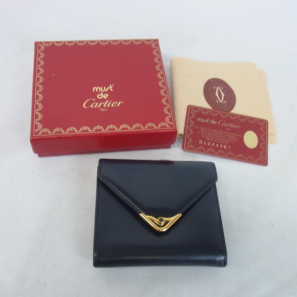 実際に弊社で買取させて頂いたCartier/カルティエ がま口 レザー 2つ折り 財布/ウォレットの画像 8枚目