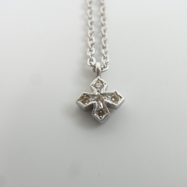 実際に弊社で買取させて頂いた【ギャラ付】LoreeRodkin/ローリーロドキン K18WG ダイヤクロスネックレス w/5ダイヤ TL71N5/04 総重量1.7ｇの画像 1枚目