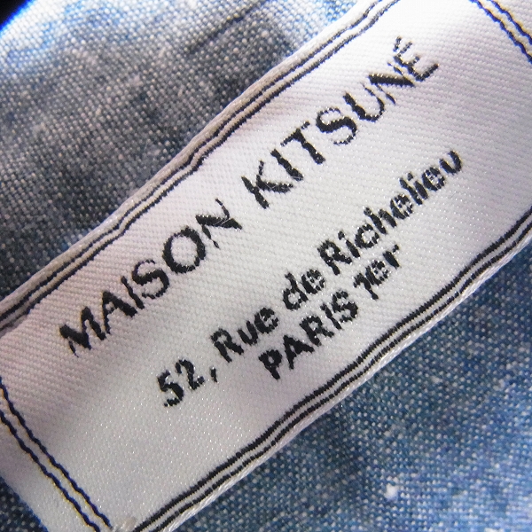 実際に弊社で買取させて頂いたMAISON KITSUNE/メゾンキツネ 霜降りシャンブレー/ウェスタンシャツ XSの画像 2枚目