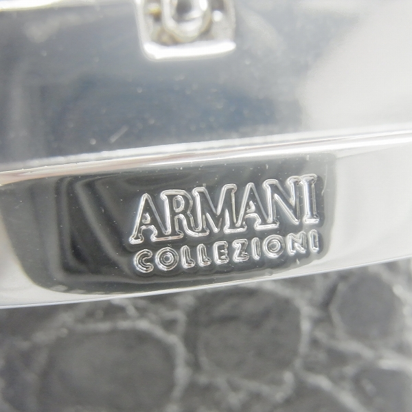 実際に弊社で買取させて頂いたARMANI COLLEZIONI/アルマーニ リバーシブルベルト/クロコ型押 ブラックの画像 3枚目