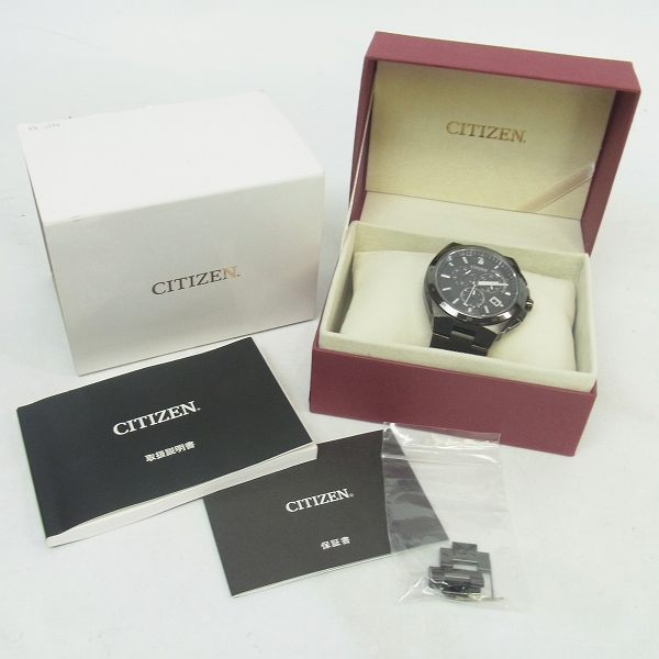 実際に弊社で買取させて頂いたCITIZEN/シチズン アテッサ エコドライブ 電波ソーラー/ブラックチタン E610-T018513の画像 6枚目