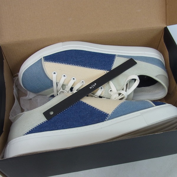 実際に弊社で買取させて頂いたwjk/ダブルジェイケイ standard sneaker denim patchwork スニーカー 8843dn14f/42の画像 8枚目