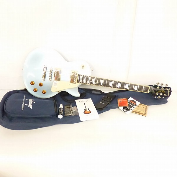 実際に弊社で買取させて頂いた★【動作確認済】Epiphone/エピフォン Les Paul Standard/レスポール スタンダード Pelham Blue ケース付き