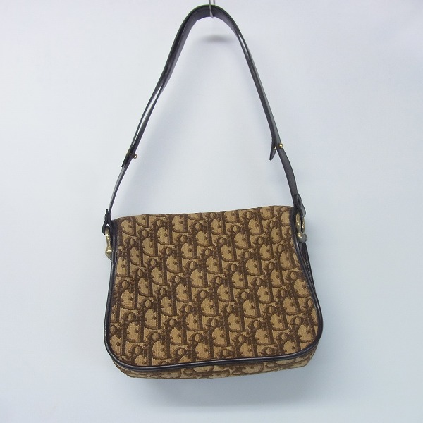 実際に弊社で買取させて頂いたChristian Dior/ディオール CDロゴ トロッター柄 キャンバスショルダーバッグの画像 1枚目